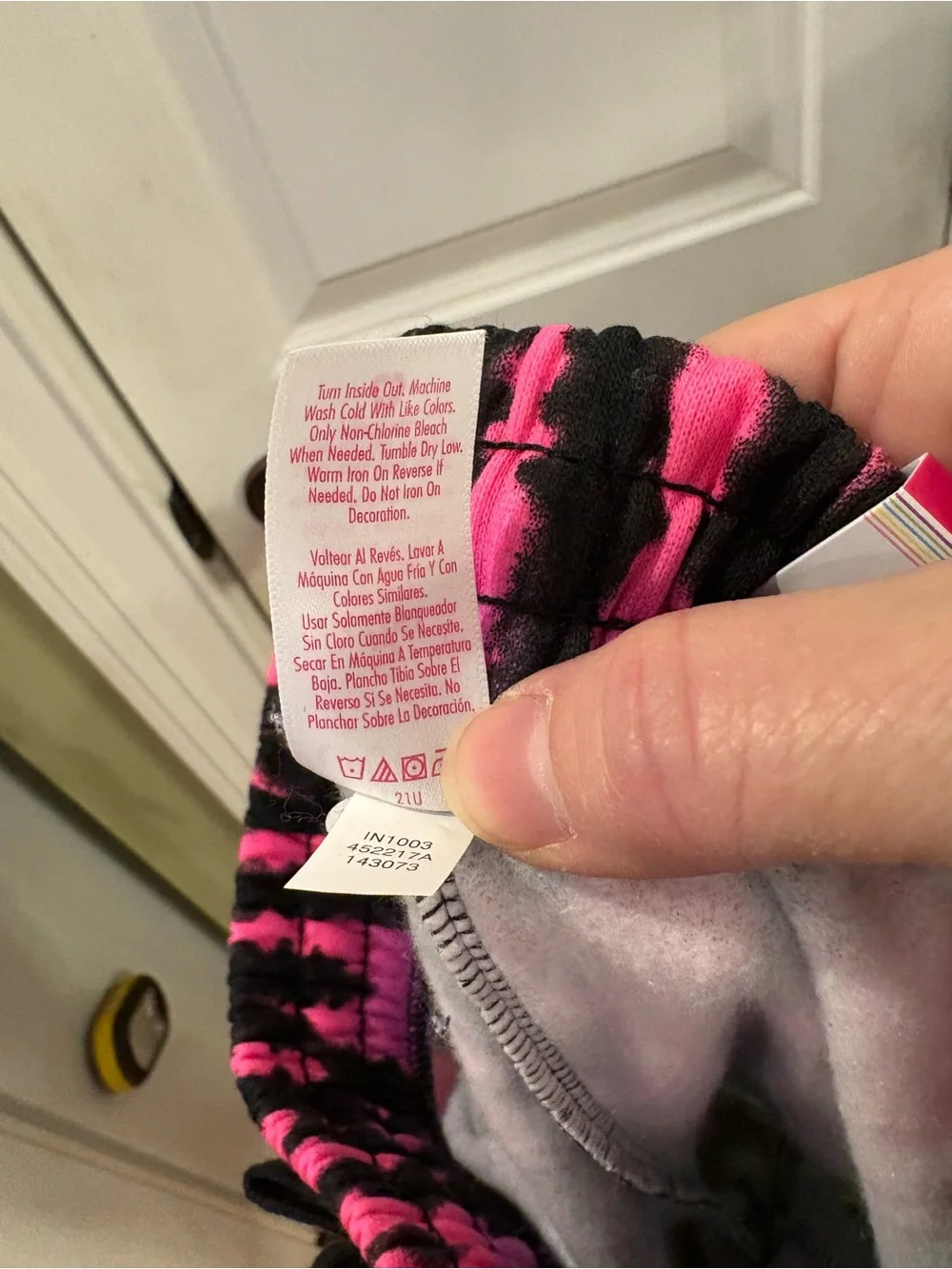 NWT Justice Pink and Black Tie-Dye Lounge Pants girls size S (7/8) sku TR182
